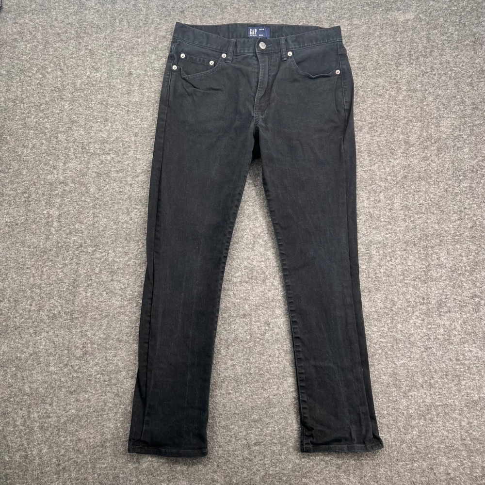 Gap Denim Mens 30x30 Slim Fit Jeans Black Stretch Cotton 5-Pocket Pants
